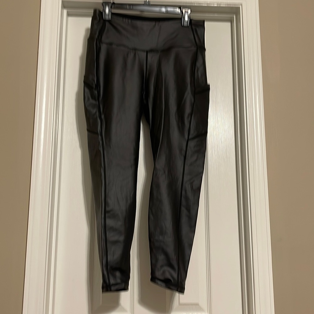 Faux Leather Leggings w/ Pockets